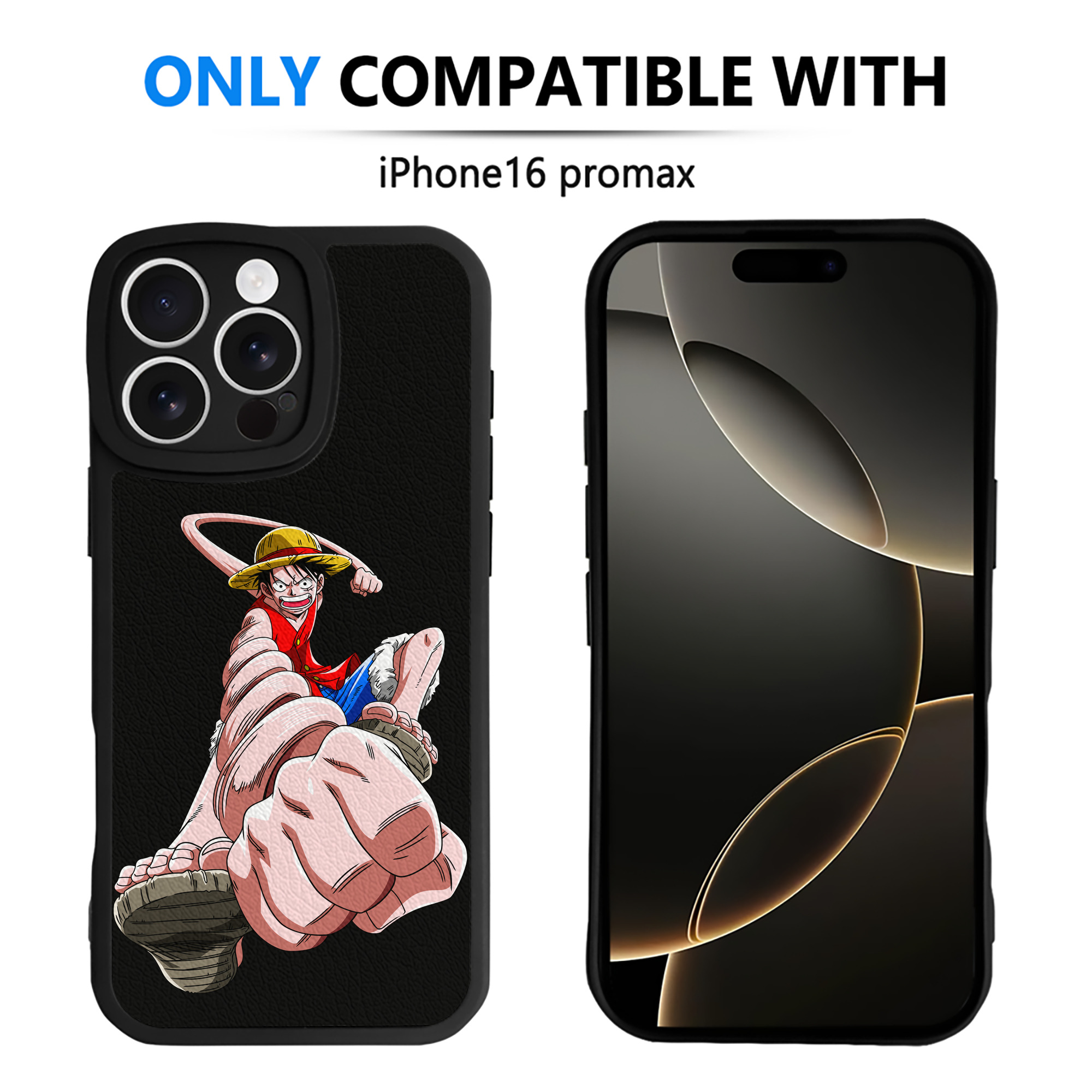 （画像用） ワンピース モンキー・D・ルフィ ONE PIECE Monkey D. Luffy 【iPhone 16シリーズ対応】シリコンスマホケース（レザー調） 材質：シリコン